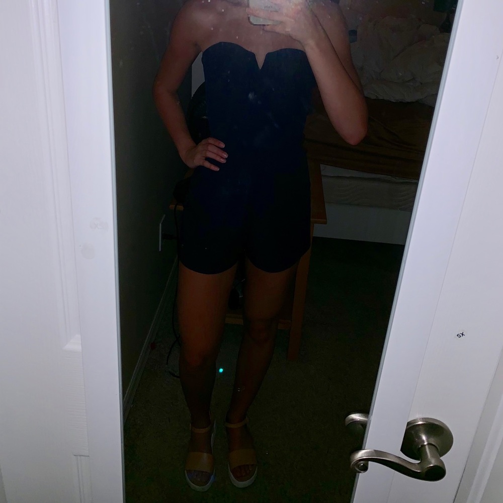 H&M Navy sweetheart romper